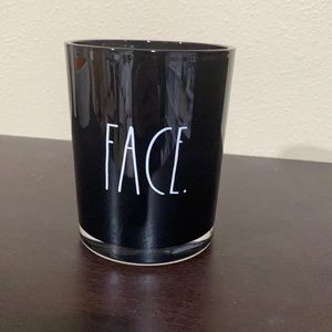New Rae Dunn FACE glass storage cup